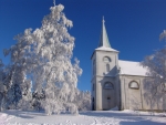 Zvičinský kostelík v zimě